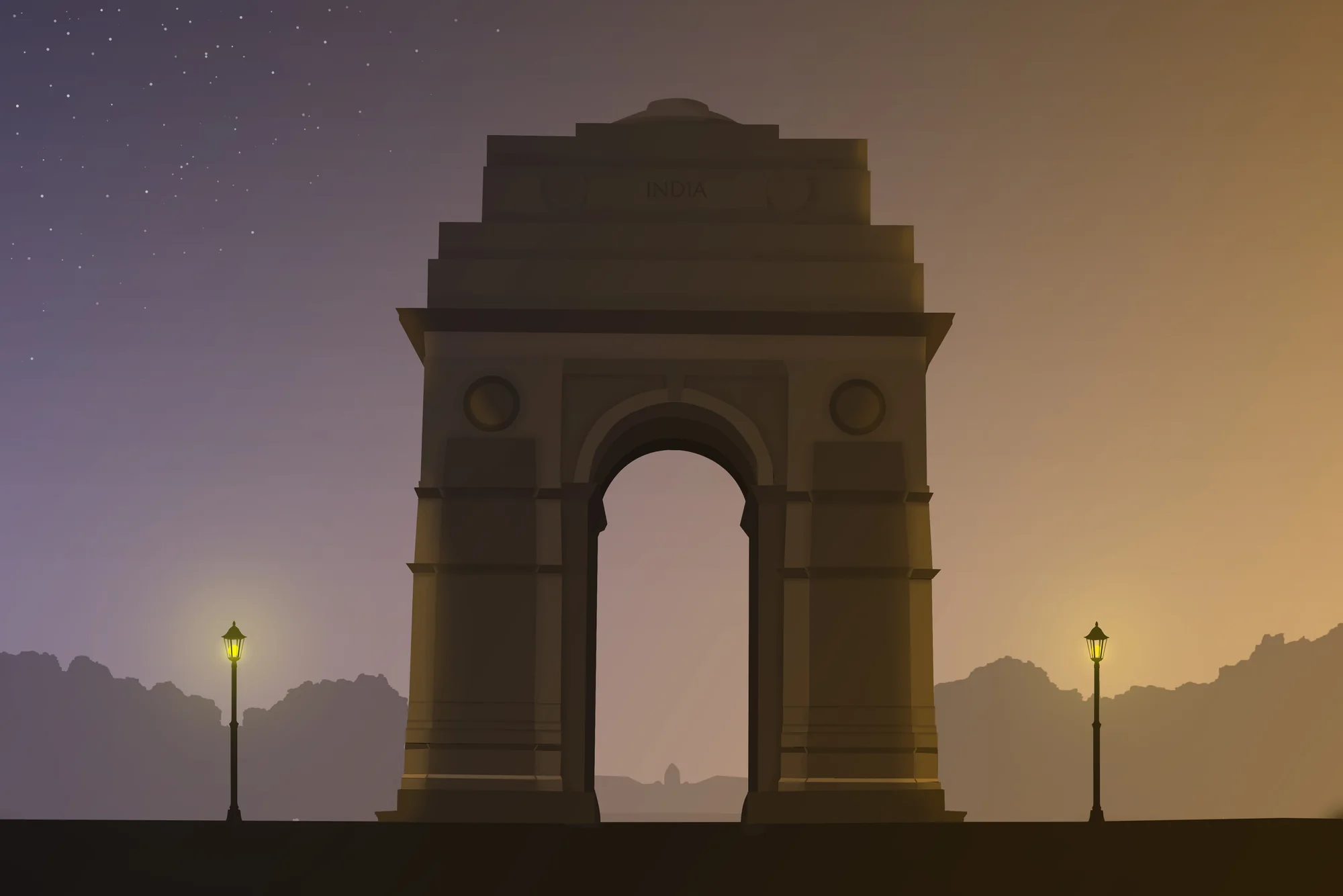 India Gate at dusk